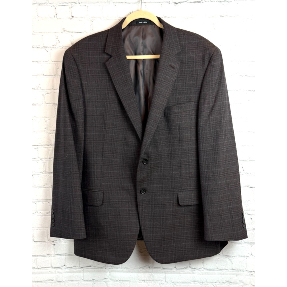 PRONTO UOMO PLATINUM multicolor check wool blend mens jacket blazer 46R